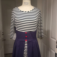 Women's XL Navy Blue Sailor Cocktail Dress--Midi dress
