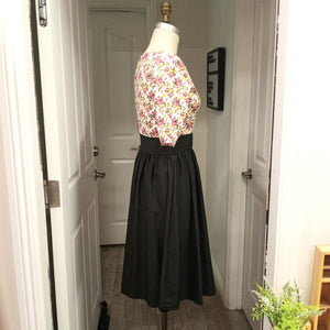 Black Cocktail Dress--Midi Dress, Small
